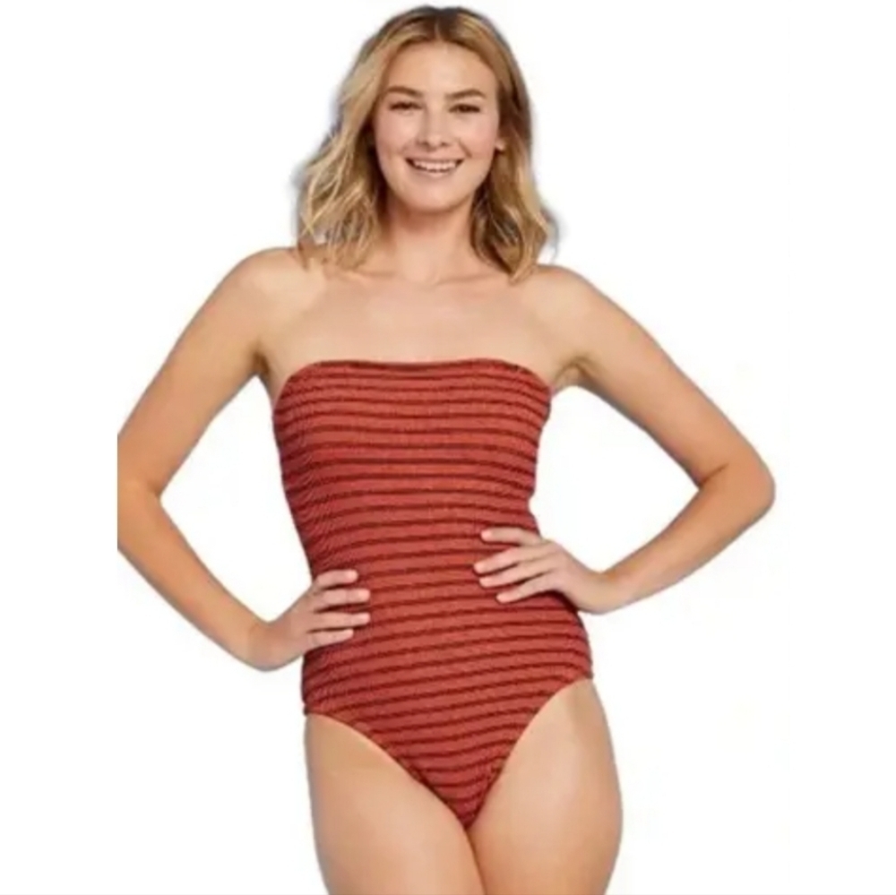 Kona Sol BROWN/PID medium coverage one piece swimsuit Size S